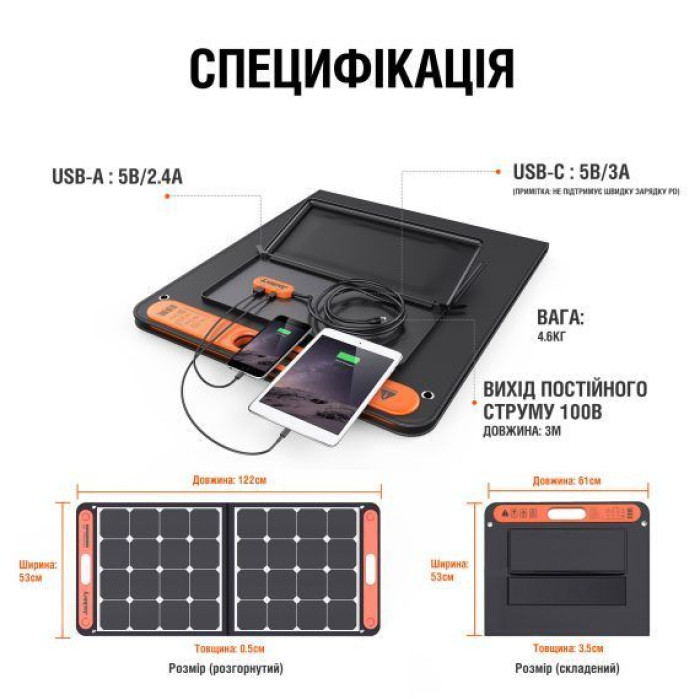Сонячна панель Jackery SolarSaga 100 W