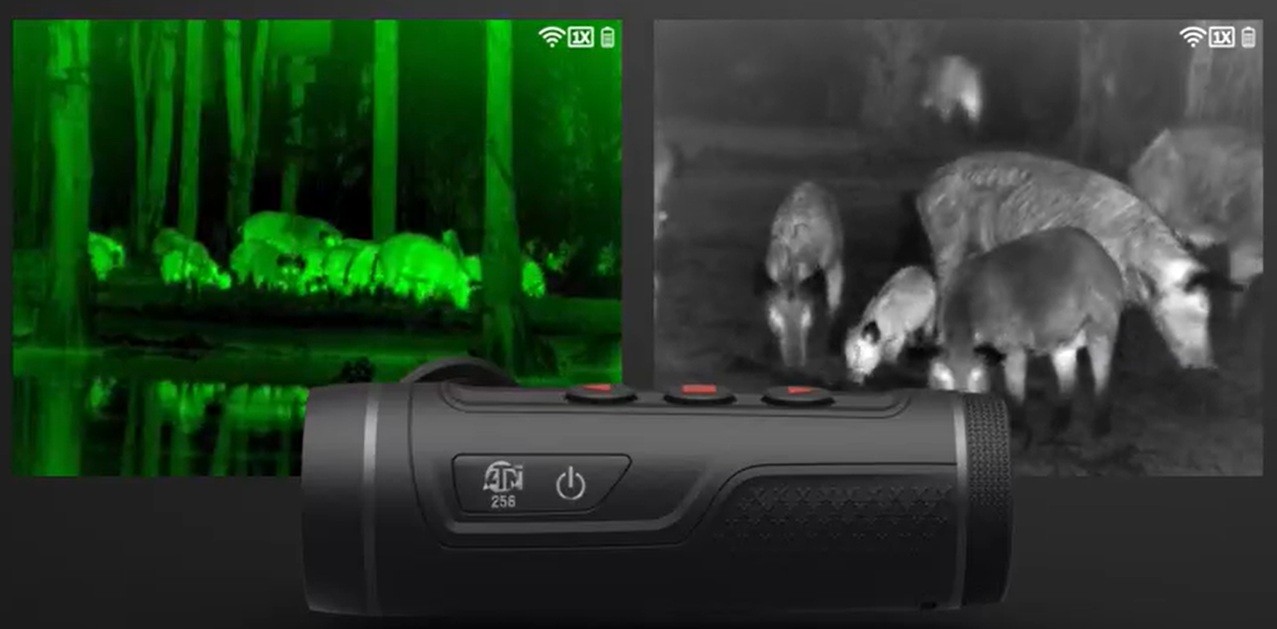 Пример тепловизионного изображения через ATN BlazeSeeker 6 210 при поиске тепловых целей