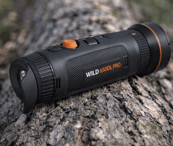 Тепловизор ThermTec Wild 650DL Pro во время наблюдения за открытой местностью ночью