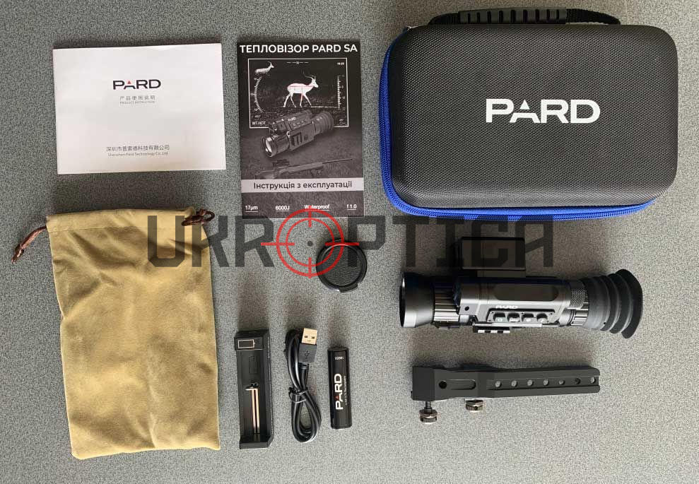 Повна заводська комплектація тепловізійного прицілу PARD SA-45 LRF V3.0